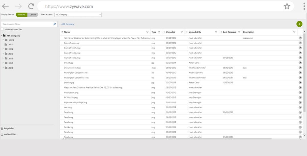 screenshot of Zywave Agency Management